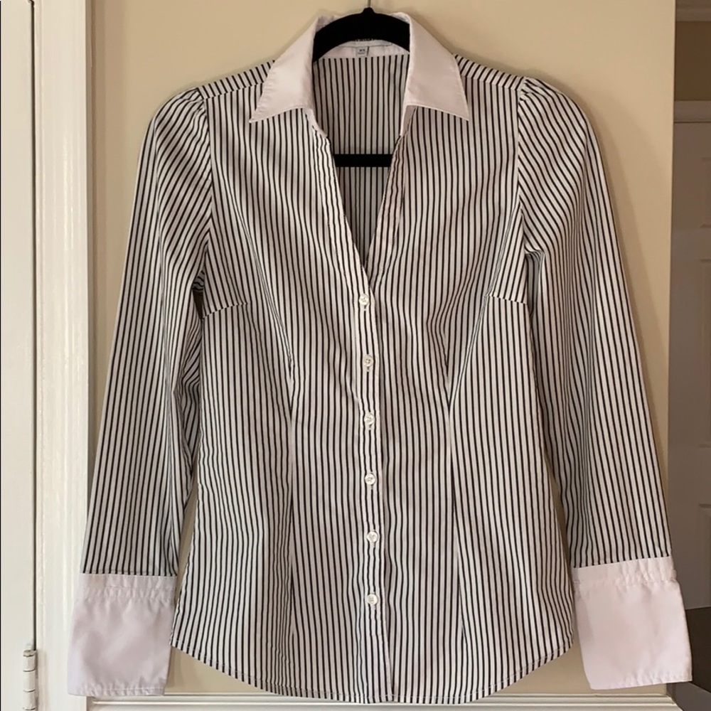 Express Design Studio Striped Button Down Sz XS